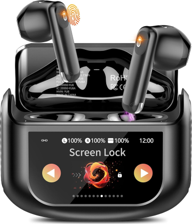 Уценка Беспроводные наушники Niderson YU8 TWS с сенсорным экраном, Bluetooth 5.4, ENC, 48 ч, IPX7, Black Киев