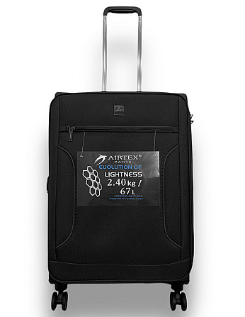 Валіза тканинна AIRTEX 841 середня чорна 4 колеса Київ - фото 1