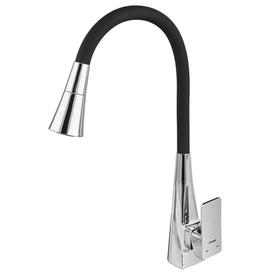 Кухонный смеситель MIXXUS ETNA 014-T NUT REFL.BLACK хром с черным силиконовым изливом (MI8419) Харьков