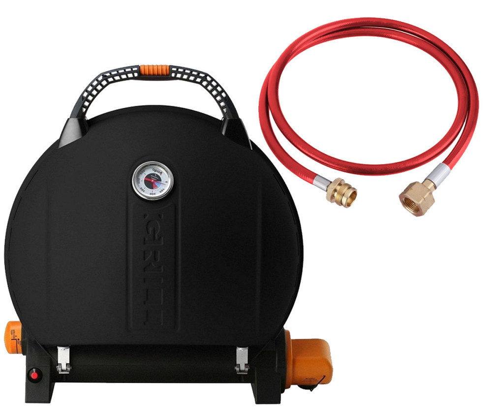 КОМПЛЕКТ Портативний переносний газовий гриль O-GRILL 900, чорний + шланг в подарунок! Код: 011682 Рівне - фото 1