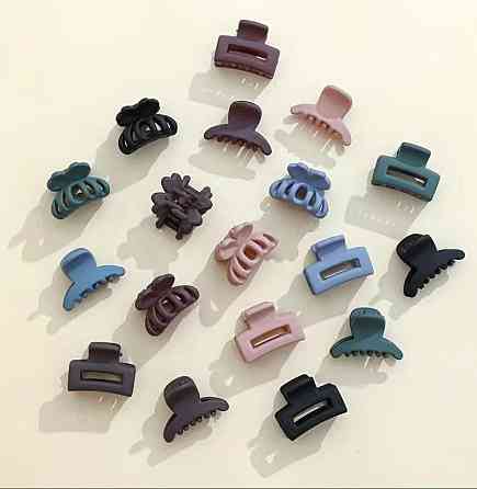 Набор мини крабиков для волос 9 шт, заколки крабики маленькие, матовые зажимы для волос Киев