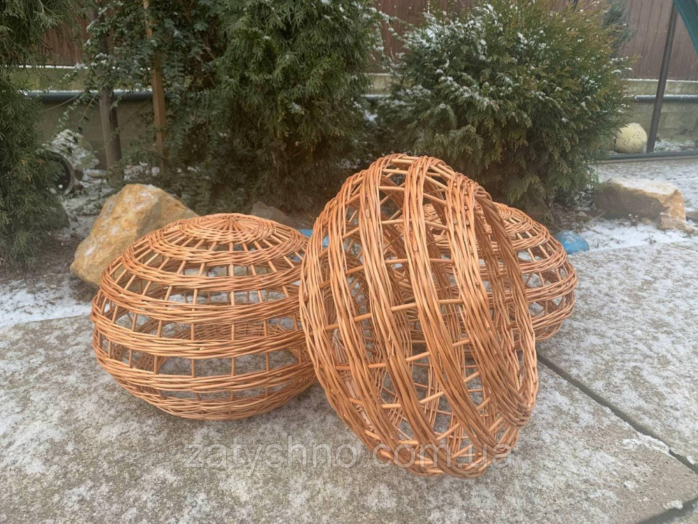 Плетена люстра у вигляді сплюснутої кулі Київ - фото 3