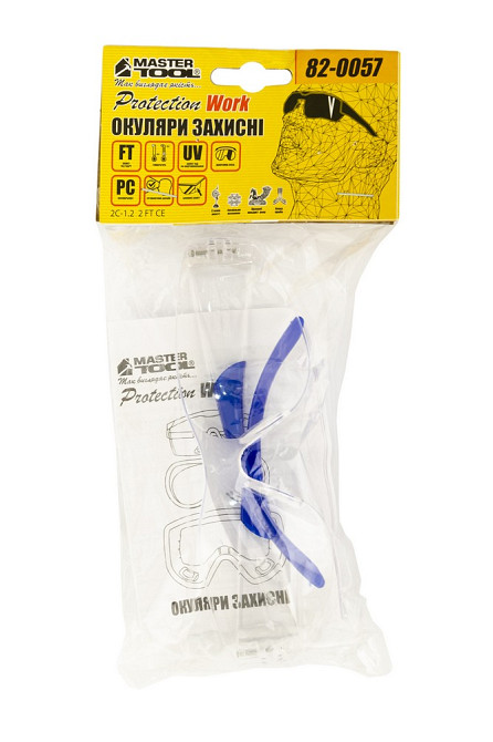 MASTERTOOL Окуляри відкриті MASTERTOOL GTS боковий захист м'які завушники прозорі 82-0057 Коломия - фото 10