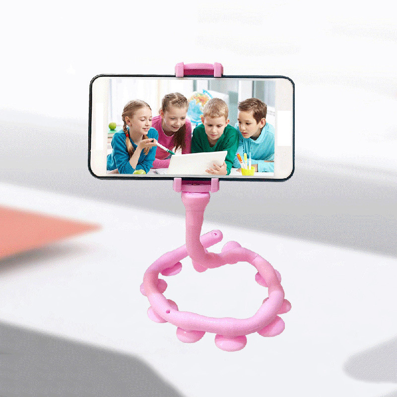 Гибкий держатель для телефона с присосками универсальный Cute Worm Lazy Holder. IH-339 Цвет: розовый Киев - изображение 10