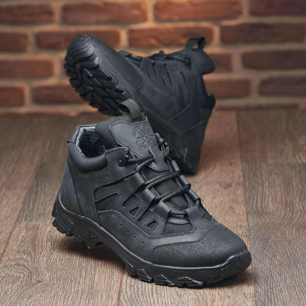 Зимові тактичні кросівки шкіра, на теплому гортексу , колір чорний 44 (29) Харків - фото 10