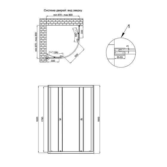 Душова кабіна Qtap Presto CRM1099AP5 90х90 см, скло Pear 5 мм без піддона Київ