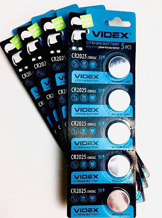 Батарейка літієва VIDEX CR2025 5 pcs BLISTER CARD Київ - фото 2