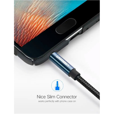 Кабель мультимедийный 3.5mm M to 3.5mm F 1.0m AV118 blue Ugreen (40673) Винница - изображение 4