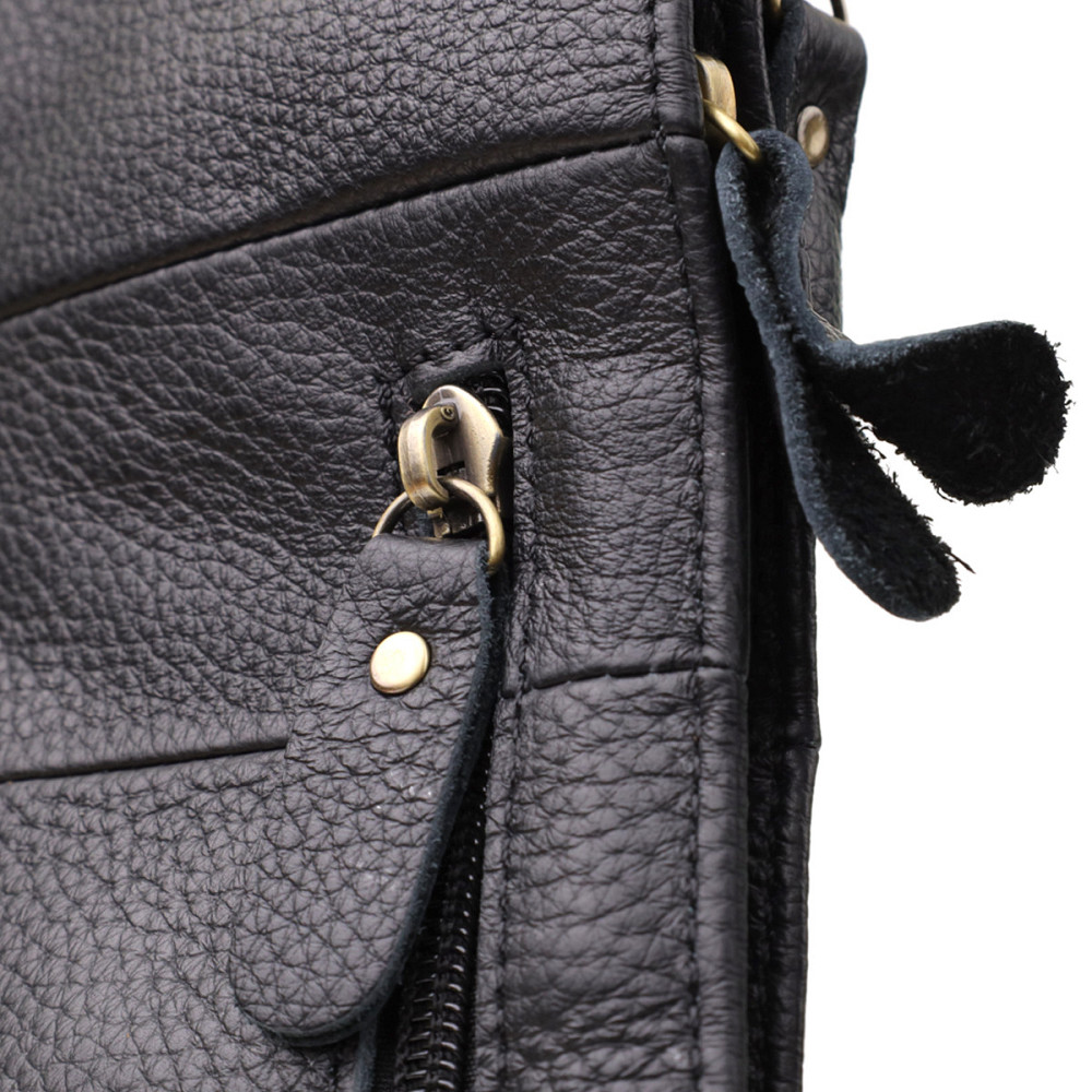 Сумка для мужчин с большим количеством карманов из натуральной кожи Vintage 22957 Черный Киев - изображение 7