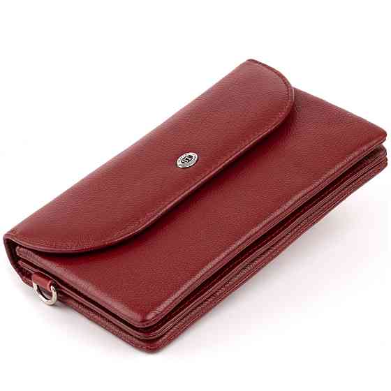 Клатч зі шкіри жіночий ST Leather 19318 Бордовий Київ