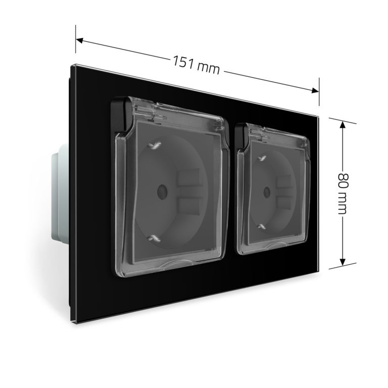 LIVOLO Подвійна електрична розетка вологозахисна з кришкою IP44 з заземленням, LIVOLO, чорна, с Коломыя - изображение 5