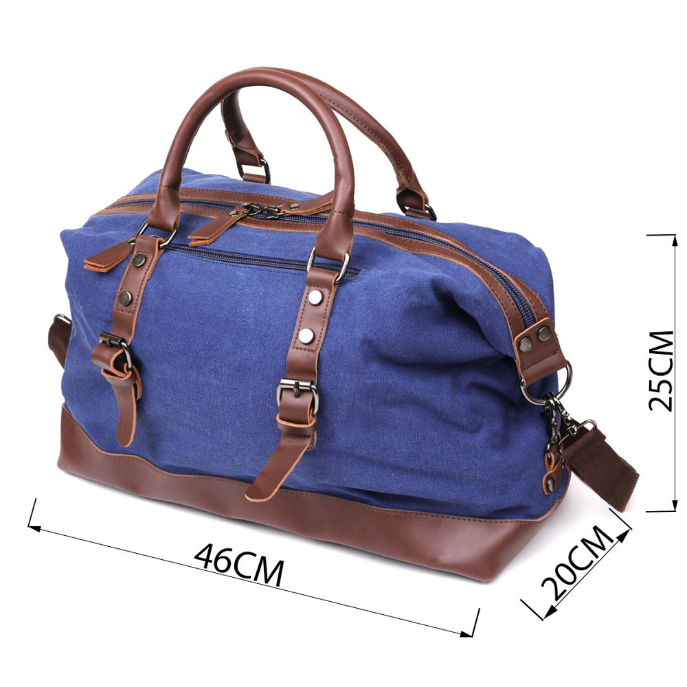 Дорожня сумка текстильна середня Vintage 20084 Синя Київ - фото 4