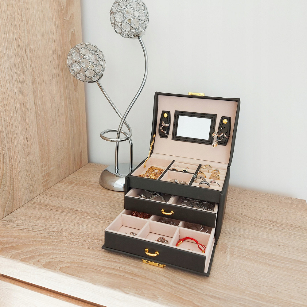 Скринька - футляр для зберігання прикрас з ключем Beautylushh (6348) Black Нововолинськ - фото 8