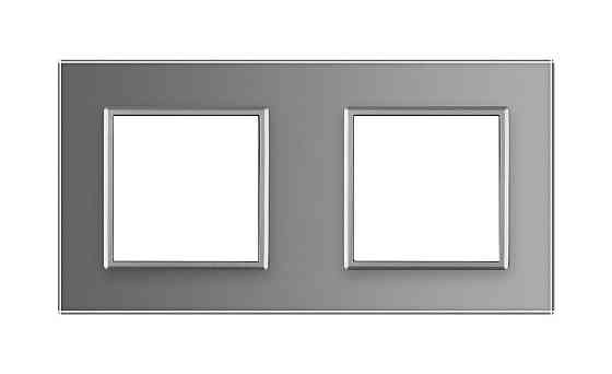 Рамка 2-постова LIVOLO, загартоване скло, сіра, 151×80 мм (VL-P7E/E-4I) Коломия
