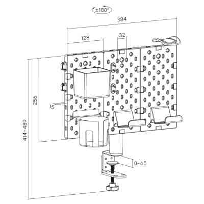 Органайзер для столу OfficePro 3-piece desk mounted rotating pegboard (DO640B) Вінниця