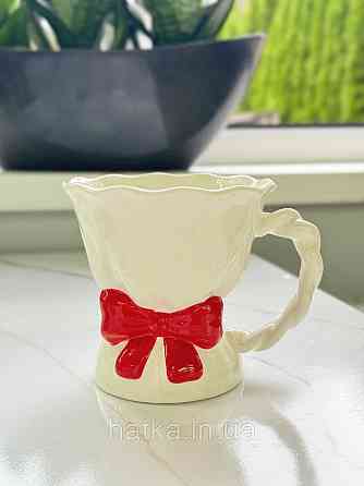 Чашка крухоль кераміка Olens "Червоний бант" 450 мл 8030-446 Київ