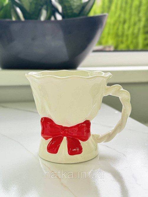 Чашка крухоль кераміка Olens "Червоний бант" 450 мл 8030-446 Київ - фото 3