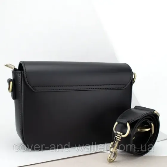 Жіноча сумка крос-боді в стилі селін з гладкої шкіри чорного кольору Virginia Conti Київ