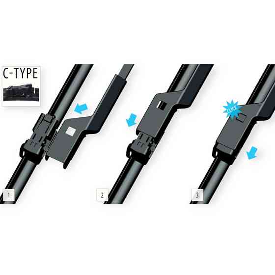 Щітки oximo модельні безкаркасні (к-т 2шт) c-type 750+мм двірника Мукачево