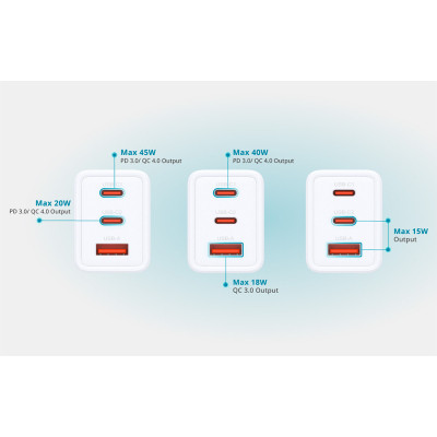Зарядний пристрій D-Link 2xUSB-C + 1xUSB-A 65W GaN white (DCP-651) Вінниця - фото 11