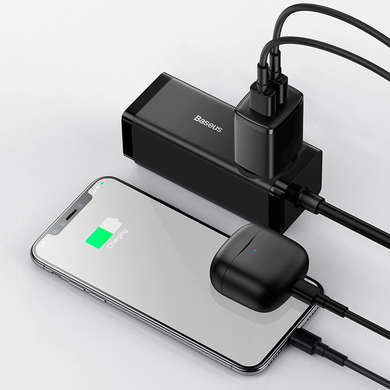 Універсальний зарядний пристрій Baseus Compact Charger 2U 10.5 W CCXJ010201 (Чорний) Николаев - изображение 7