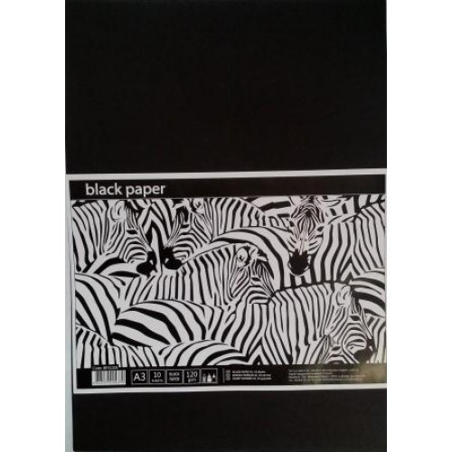 Папір чорний "Графіка" A3 10арк 120г/м BP3110E в терм. плівці, шт Київ - фото 1