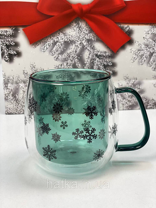 Кухоль чашка подвійне скло Olens "Зимове небо" 350 мл Ручне миття 102-1175 Київ - фото 3