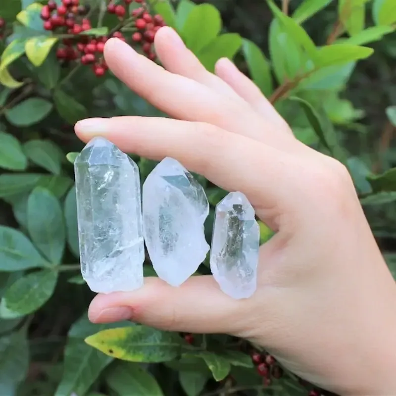 Набір з 5 кристалів гірського кришталю (необроблені кластери кварцу) — для декору, езотерики, медита Київ - фото 2