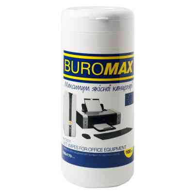 Салфетки Buromax Wet wipes for OFFICE Equipment 100pcs, tube (BM.0801) Винница