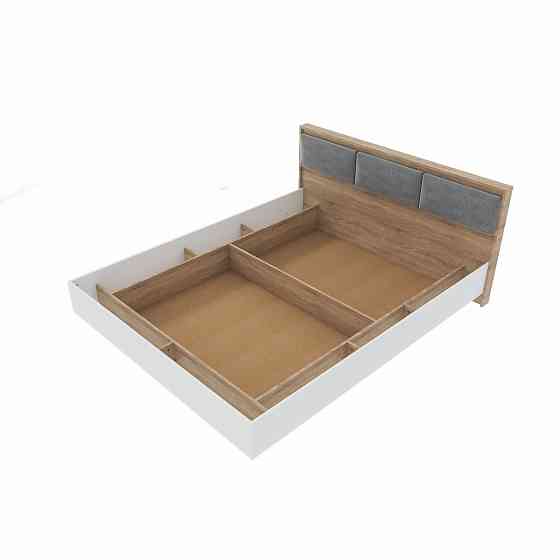 Кровать двуспальная (щит ДСП под матрас) Эверест Сити-1400 200,5х148,8х82,6 см Дуб сонома/Белый (DTM-071112) Львов