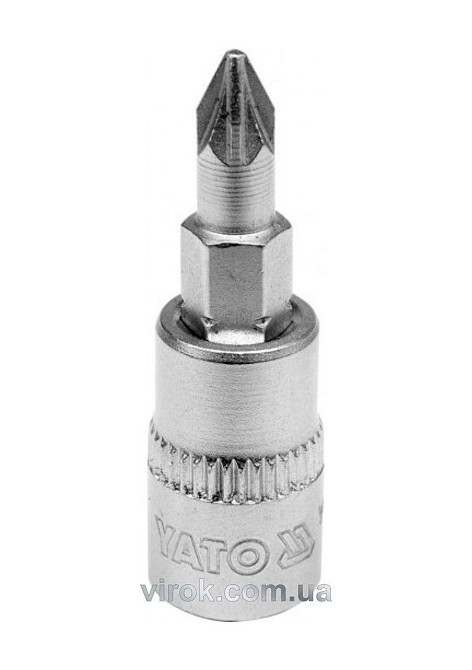 Головка торцева з насадкою викрутковою POZIDRIV YATO 1/4" PZ1 х 37 мм Одеса - фото 1
