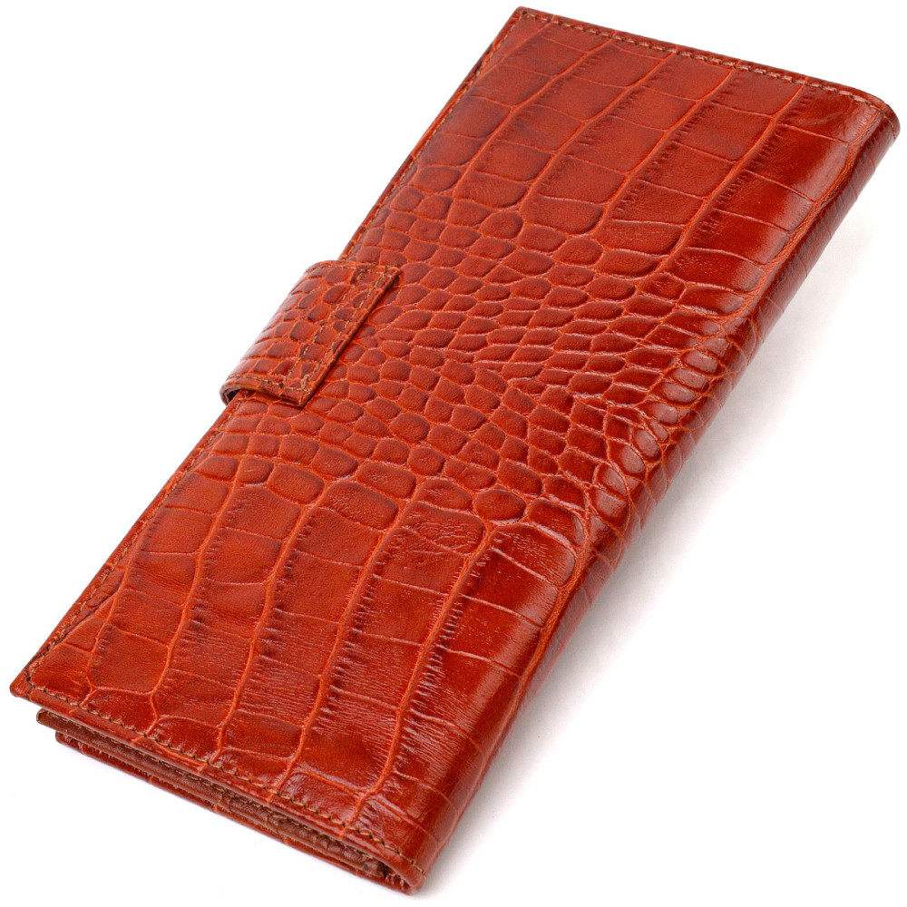 Ультрамодный кошелек для мужчин из натуральной кожи с тиснением под крокодила CANPELLINI 21918 Рыжий Киев - изображение 9