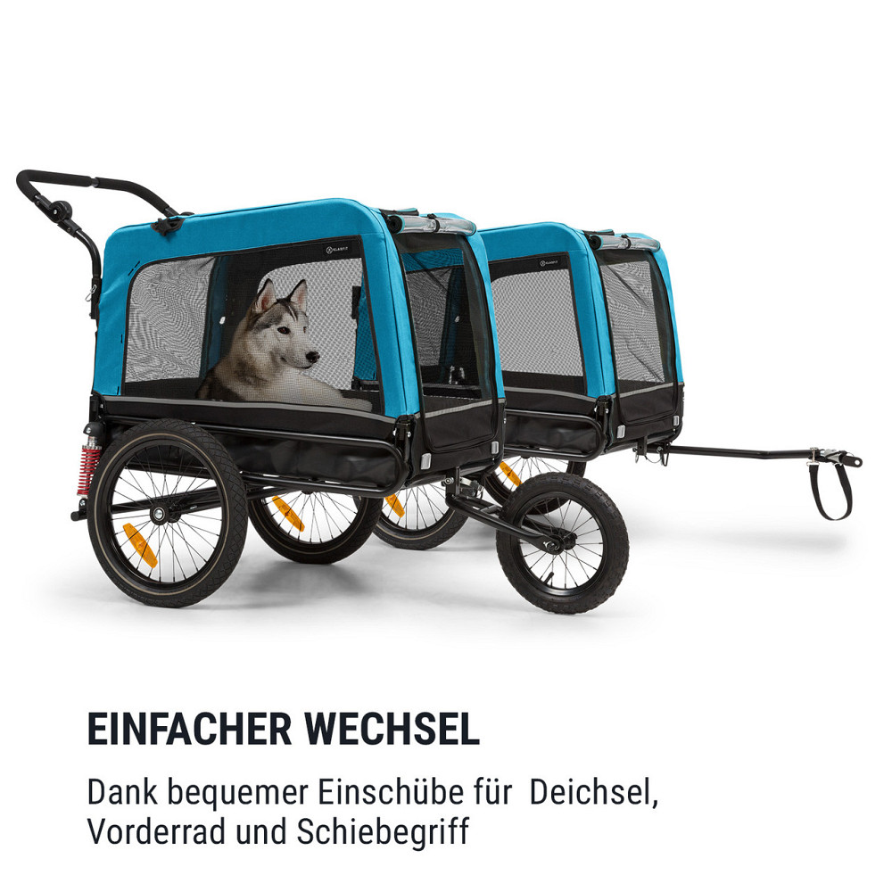 Husky Vario Прицеп для перевозки собак 2-в-1 Багги для собак около 240 л 600D Синий Оксфорд Синий (Германия, Ровно - изображение 3