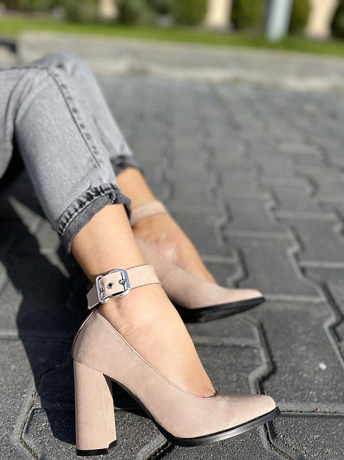 Nivelle Туфлі жіночі NIVELLE пудра натуральна замша каблук 9 см (1906/9518-9544) 35р.36р.37р.38 Коломия - фото 3