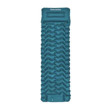 Матрас надувной одинарный Naturehike CNK2550WS019 (65мм) со встроенной помпой Синий Винница - изображение 1