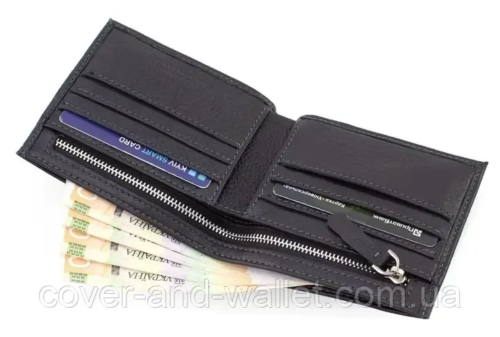 Стильний чоловічий гаманець із натуральної шкіри на магнітах Marco Coverna 237-1 Київ - фото 15