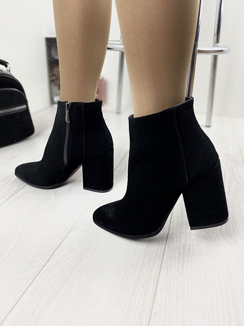 Nivelle Черевики жіночі демісезонні весна-осінь чорні з натуральної замші на підборах р. 36, 37 Коломия - фото 7