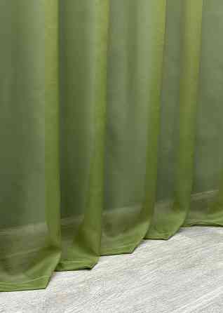 Тюль шифон однотонный, цвет оливковый Киев