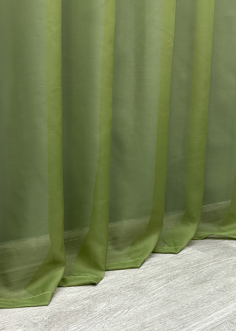 Тюль шифон однотонный, цвет оливковый Киев - изображение 6