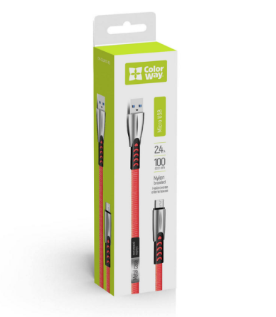 Кабель USB MicroUSB ColorWay CW-CBUM011-RD 2,4A 1м червоний Житомир
