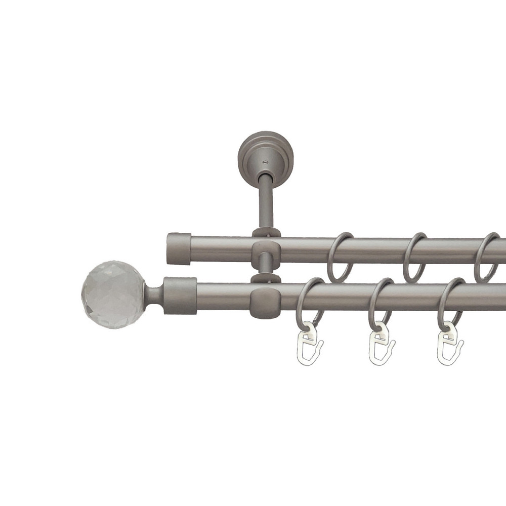 Карниз Orvit Люміера металевий дворядний відкритий Сатин 16\16 мм 300 см (6098961) Львів - фото 1