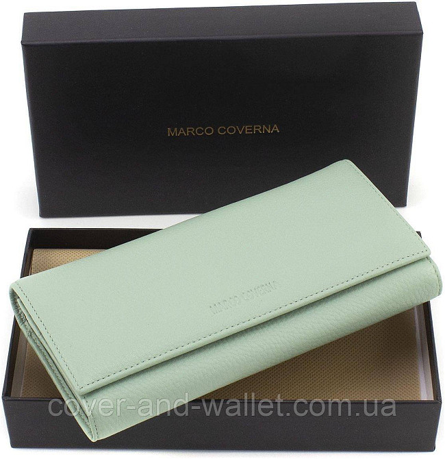 Элитный женский кошелек из натуральной кожи мятного цвета Marco Coverna W 001 Light Green Киев - изображение 8