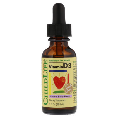 Витамин ChildLife Витамин D3 для Детей в Капельках со Вкусом Ягод, 500 МЕ, Vit (CDL-10900) Винница - изображение 1
