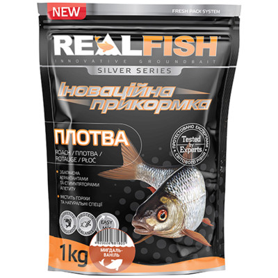 Прикормка Real Fish Silver Series Плотва Мигдаль-ваніль 1kg (809.00.34) Винница - изображение 1