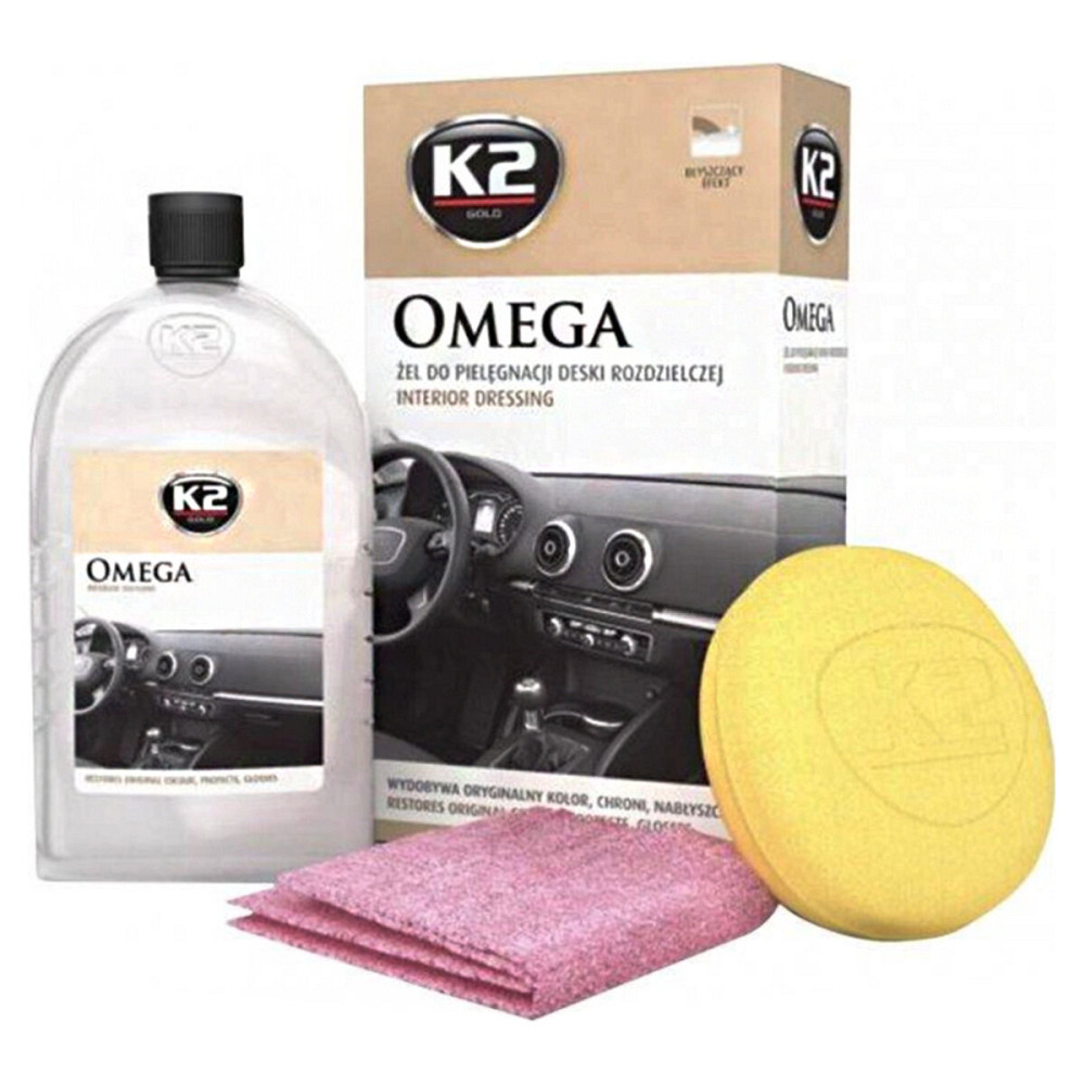 Гель для догляду за панеллю приладів K2 Gold Omega 500мл+аплікатор+мікрофібра Київ - фото 1