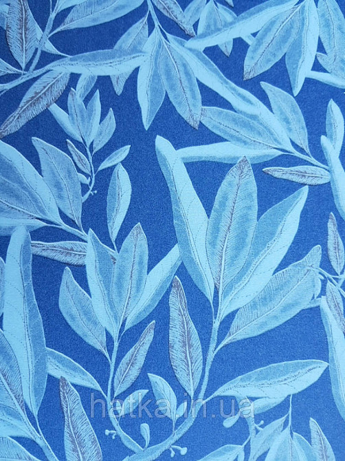 Обои флизелиновые Decoprint Elisir EL21034 листья ветки голубые серые коричневые на темно синем фоне Киев - изображение 2