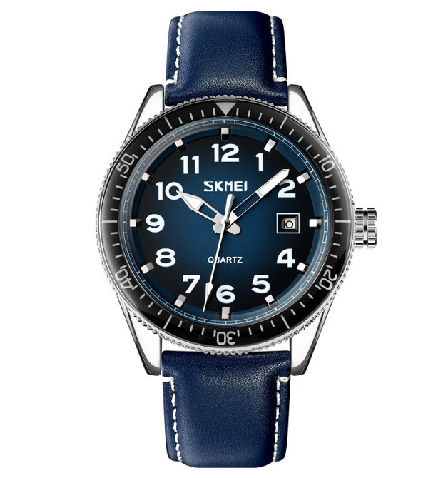 Skmei 9232LSIBU Silver-Blue-Leather Strap SBR Киев - изображение 1