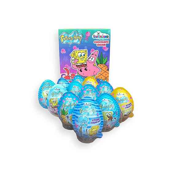Упаковка яєць із сюрпризом Губка Боб 12 шт. — дитячі іграшки-сюрпризи в пластикових яйцях Харків