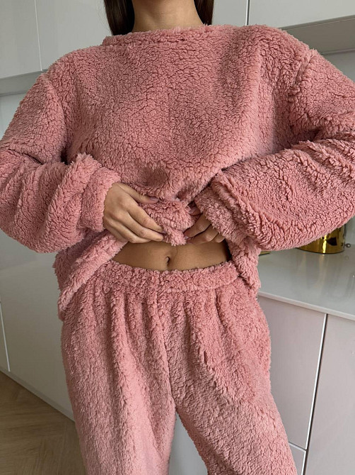 Жіноча затишна піжама двійка: кофта і штани махра тедді Одеса - фото 9