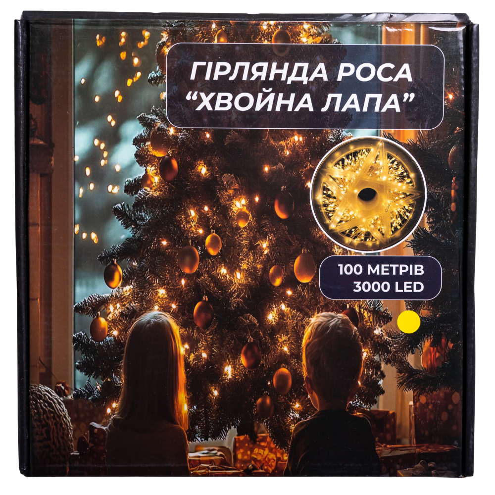 Garlando Новорічна гірлянда Хвойна лапа 100 м 3000 LED білий провід Жовте сяйво D3000L100MWY Київ - фото 2